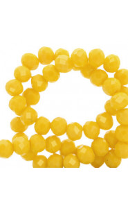 Top Glas Facett Glasschliffperlen 4x3mm rondellen Yellow flash-pearl shine coating